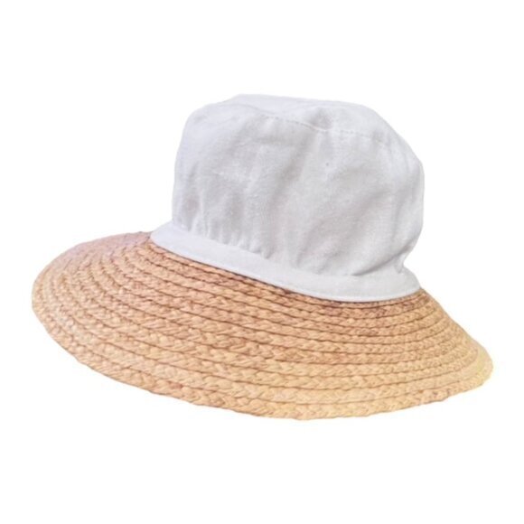 Summer Bucket Hat Natural Raffia Cotton‎ Lined Beach Travel Cruise Garden Farm - Picture 9 of 10